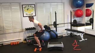 Circuit with hurdle step and kettlebell